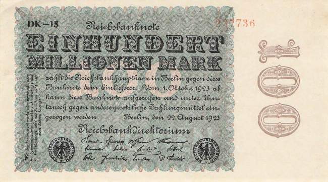 100 Millionen Mark 1923